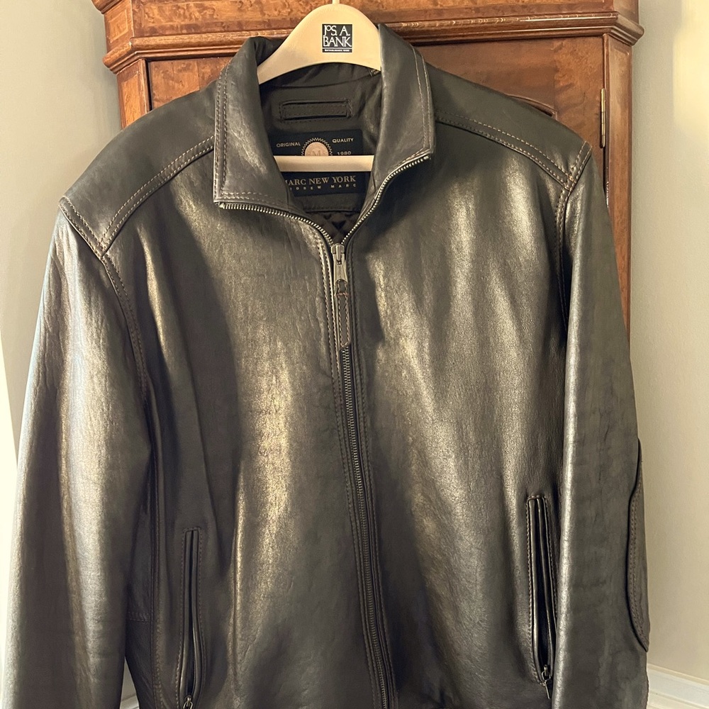 Marc New York Andrew Marc Men’s Dark Brown Genuine Leather Jacket